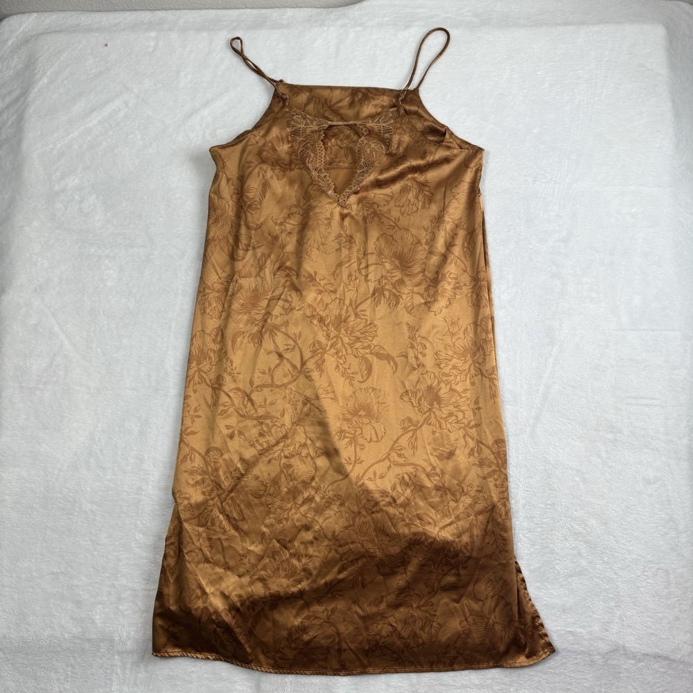 Y2K Stars Above Brown Lace Floral‎ Slip On Dress Women's Small - Picture 6 of 9